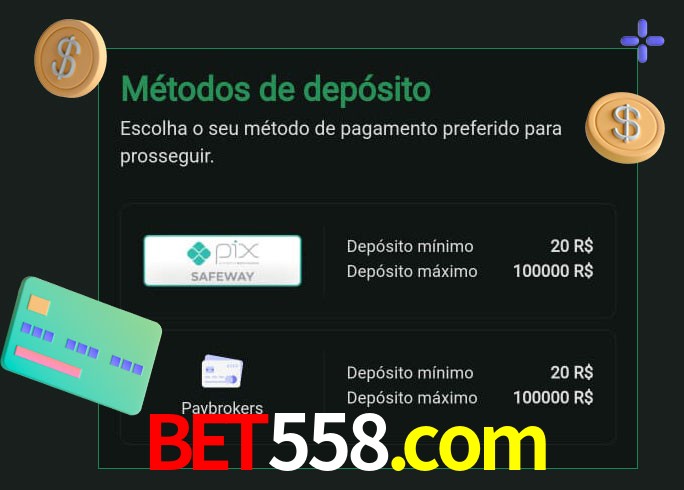 O cassino bet558.com oferece uma grande variedade de métodos de pagamento